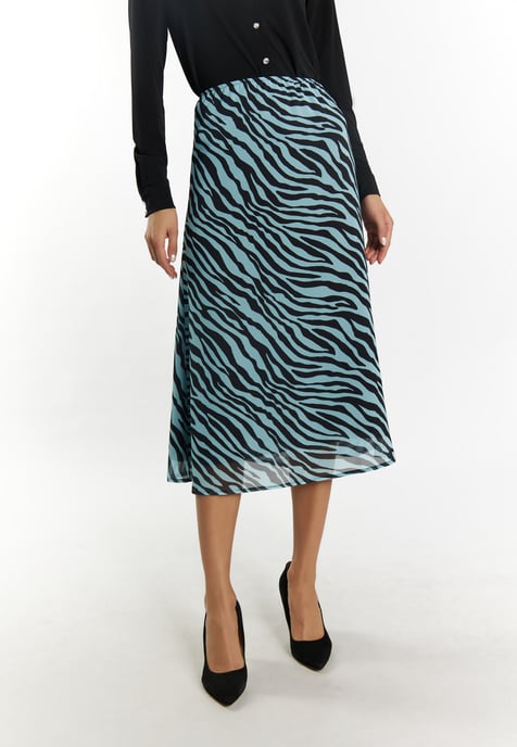 Faina Rok met zebraprint Dames Lichtblauw zwart - Image 3