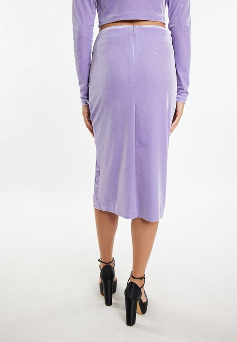Faina Fluwelen rok met glitters Dames lavendel - Image 4