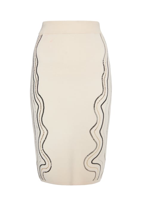Faina Gebreide midi-rok Dames wolwit - Image 1