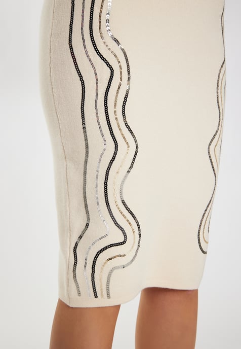 Faina Gebreide midi-rok Dames wolwit - Image 5