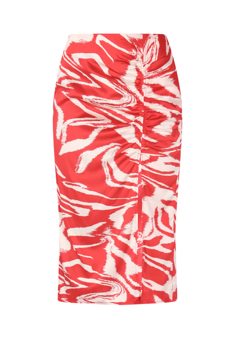 Faina rok Dames rood wol wit - Image 1