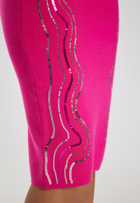 Faina Gebreide midi-rok Dames roze - Image 5