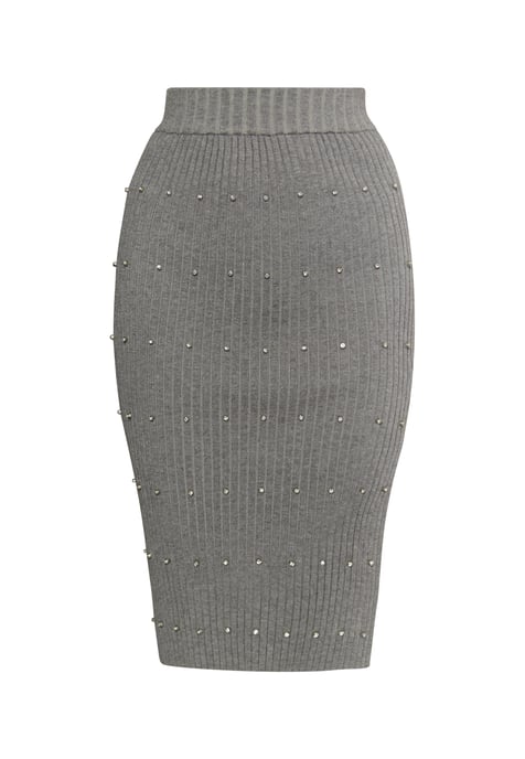 Faina Gebreide rok met strass steentjes Dames grijs melange - Image 1
