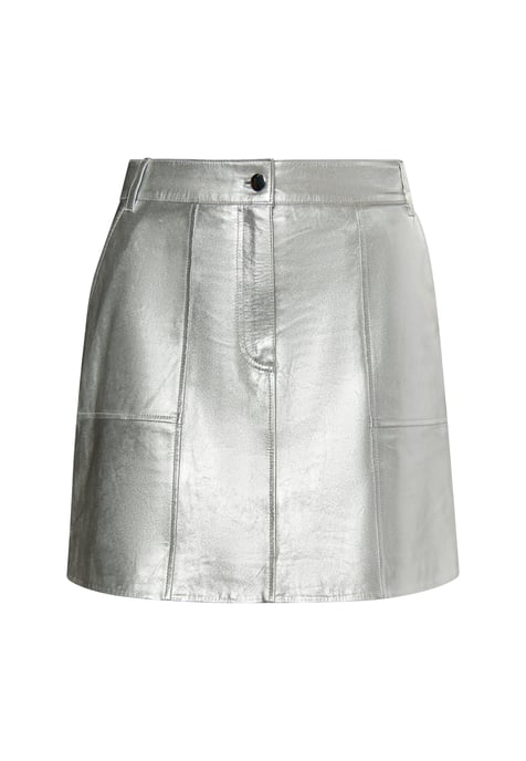 Faina Leren rok Dames zilver - Image 1