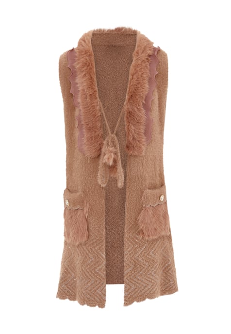 Faina Vest Dames Donkerroze roségoud - Image 1