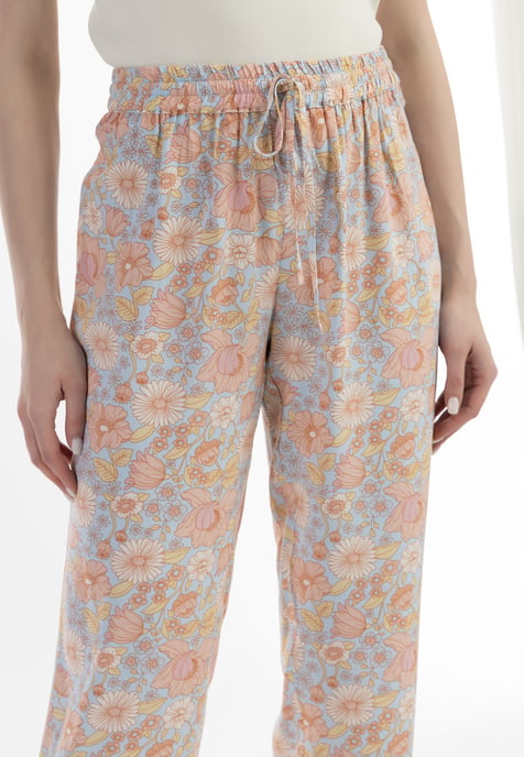 usha Stof broek Dames Blauw Veelkleurig - Image 5