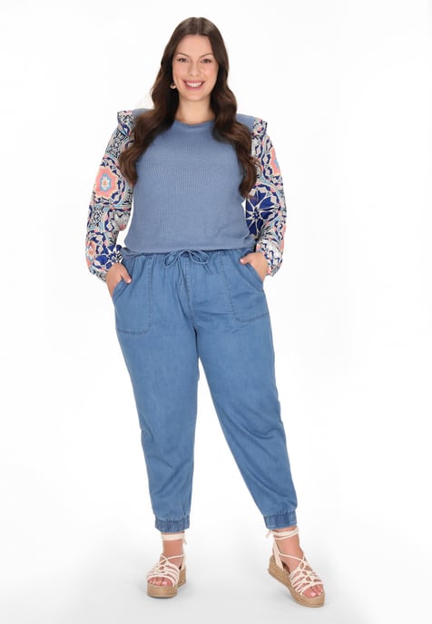 usha Plussize broek vrouwen Blauw - Image 2
