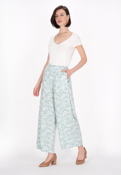 usha Broek vrouwen turkoois wit - Image 2
