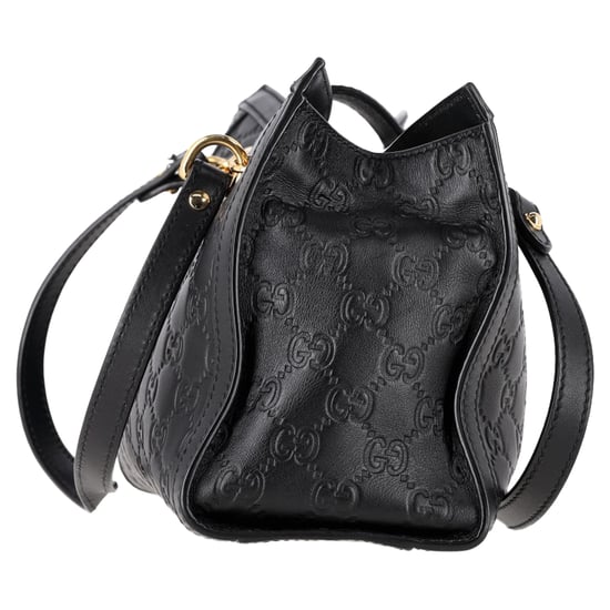 Gucci Small Guccissima Padlock Tote Bag in Black Leather - Image 2