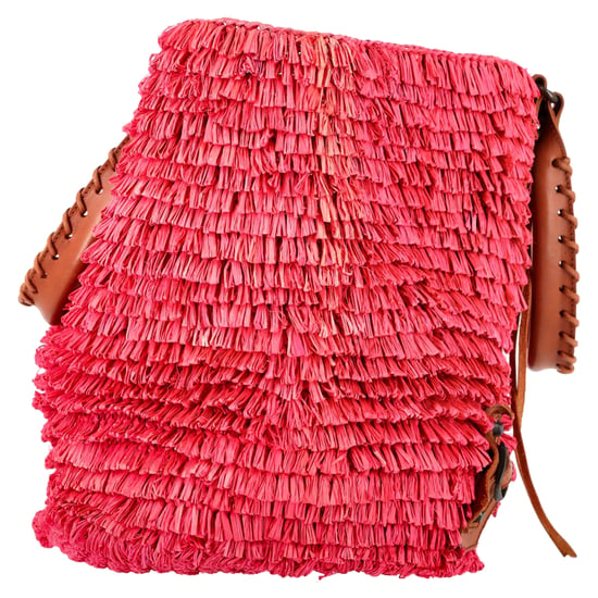 Balenciaga geweven mandtas in roze raffia - Image 2