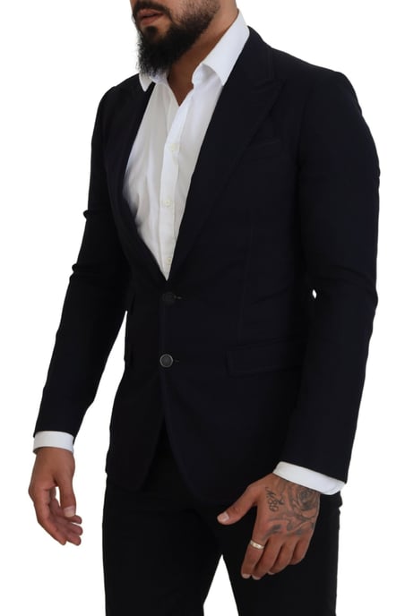Klassisk passform Tvåknapp Blazer Marinblå - Image 2