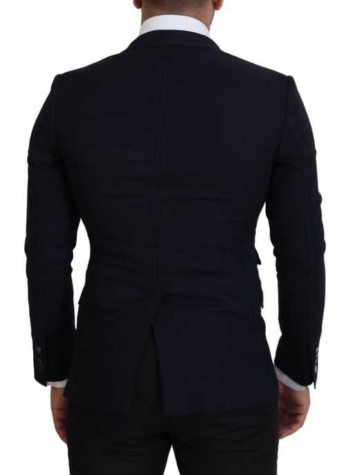 Klassisk passform Tvåknapp Blazer Marinblå - Image 3