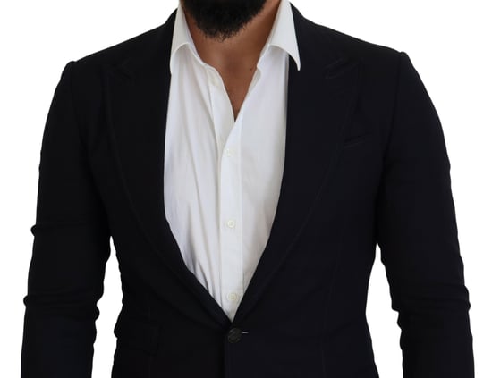 Klassisk passform Tvåknapp Blazer Marinblå - Image 4