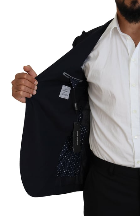 Klassisk passform Tvåknapp Blazer Marinblå - Image 5