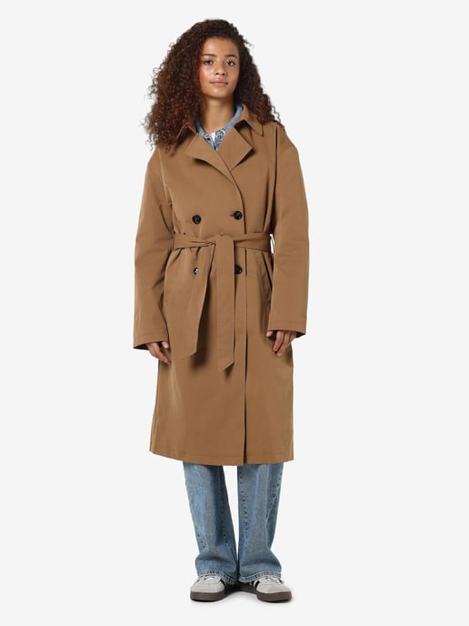 Noisy May Womens Trench Long Coat Classic Lapel Belted Jacket - Image 4