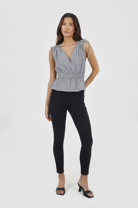Black High Waist Skinny Jeans With Stretch - Image 3