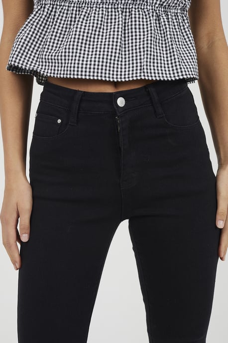 Black High Waist Skinny Jeans With Stretch - Image 4
