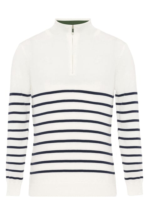 Pullover Half Zipper Striped Pullover - Image 1
