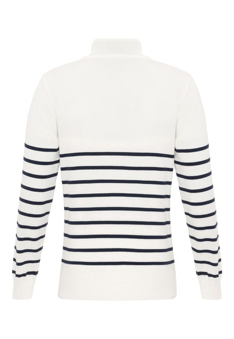 Pullover Half Zipper Striped Pullover - Image 5