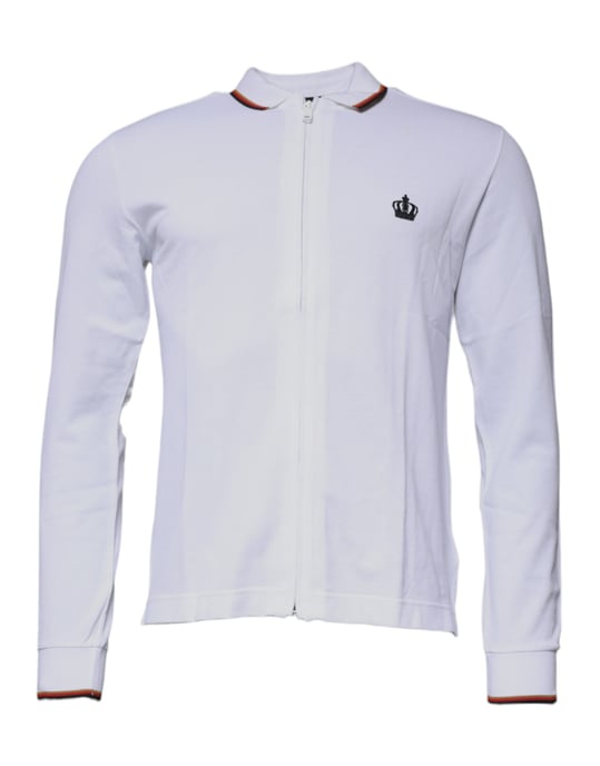 Poloshirt met lange mouwen en rits met kroon detail - Image 1
