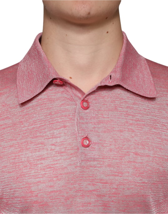 Långärmad stickad polo skjorta - Image 5