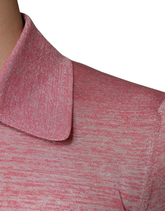 Långärmad stickad polo skjorta - Image 6