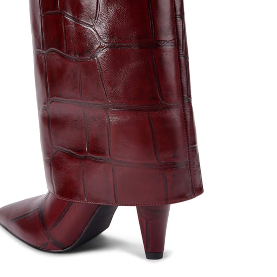 Kurt Geiger London Leather Fold Over Tall Boots - Image 4