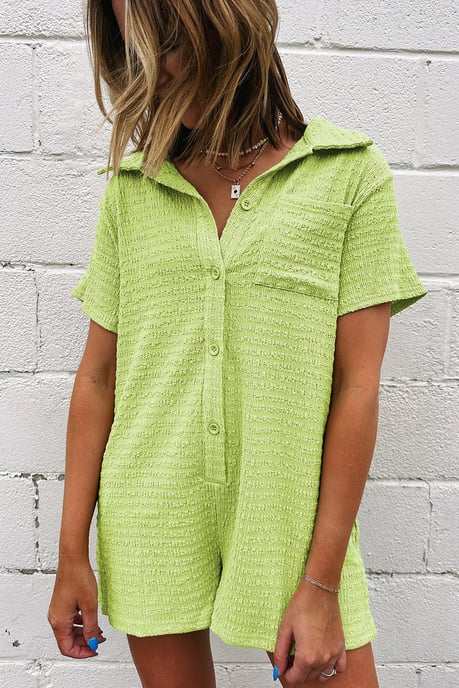 Textured Knit Short Sleeve Jumpsuit - Image 2