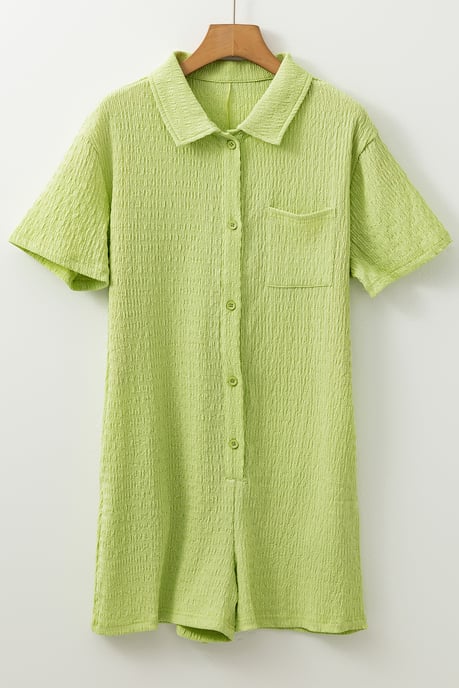 Textured Knit Short Sleeve Jumpsuit - Image 4