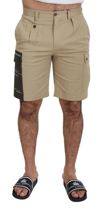 Beige Cargo Shorts Model - Image 1