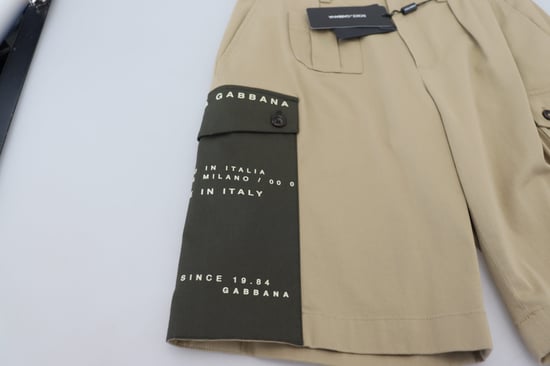 Beige Cargo Shorts Model - Image 5