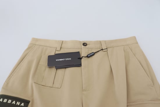 Beige Cargo Shorts Model - Image 6