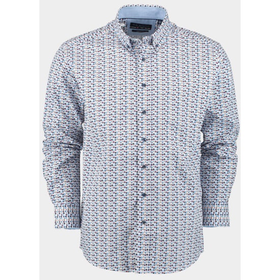 Bos Bright Blue R.b. boston casual hemd lange mouw regular fit cotton 427670/324 - Image 1