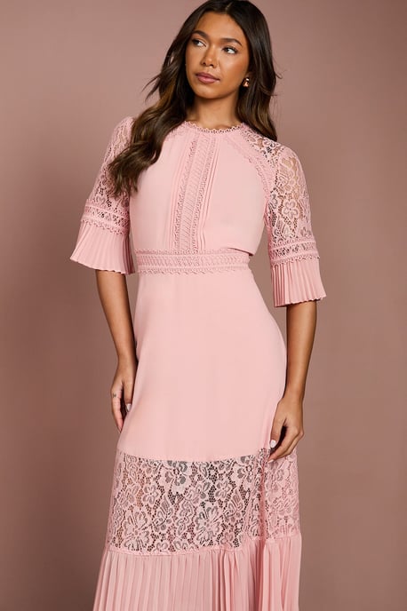 Lace Insert Midi Dress - Image 2