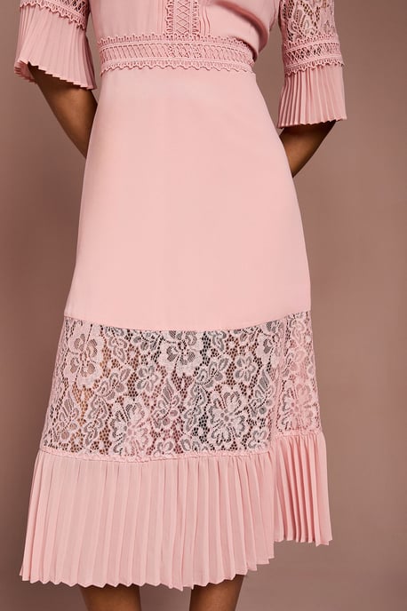 Lace Insert Midi Dress - Image 4