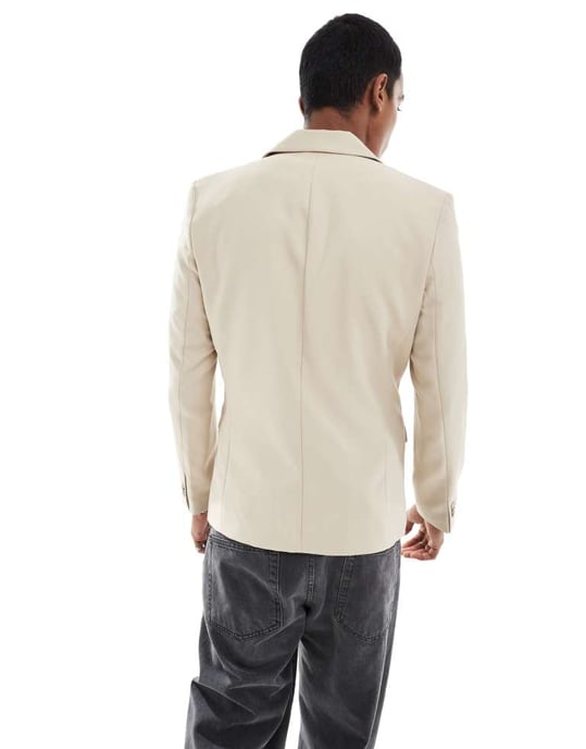 ONLY & SONS slim fit kavaj i beige - Image 3