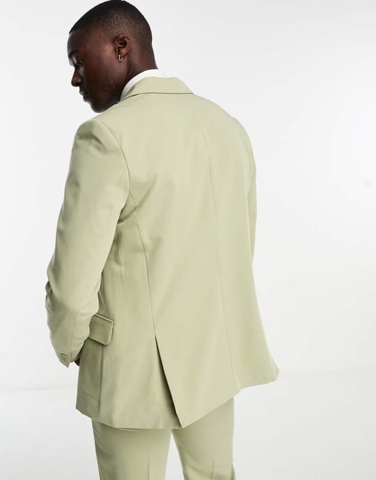Only & Sons slim kostymjacka i dammig oliv - Image 2