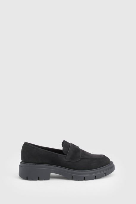 Faux Suede Chunky Panel Detail Loafers - Image 2
