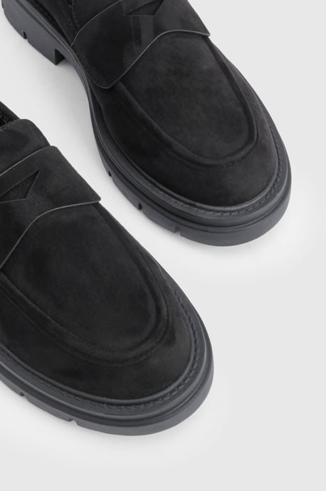 Faux Suede Chunky Panel Detail Loafers - Image 4