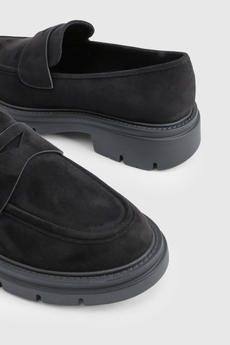 Faux Suede Chunky Panel Detail Loafers - Image 5