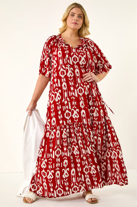 Curve Printed Woven Maxi Dress - Image 2