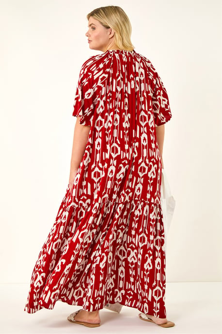 Curve Printed Woven Maxi Dress - Image 3