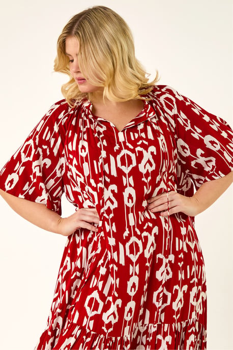 Curve Printed Woven Maxi Dress - Image 4