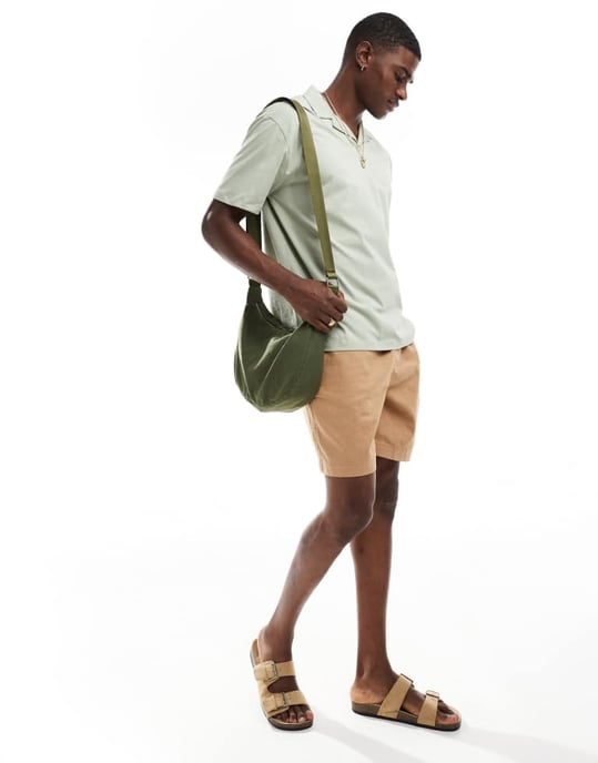 ASOS DESIGN oversized polo med ryggtryck i ljusgrön - Image 3