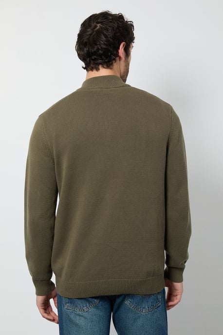 Premium Pure Cotton Half Zip Funnel Jumper - Image 3