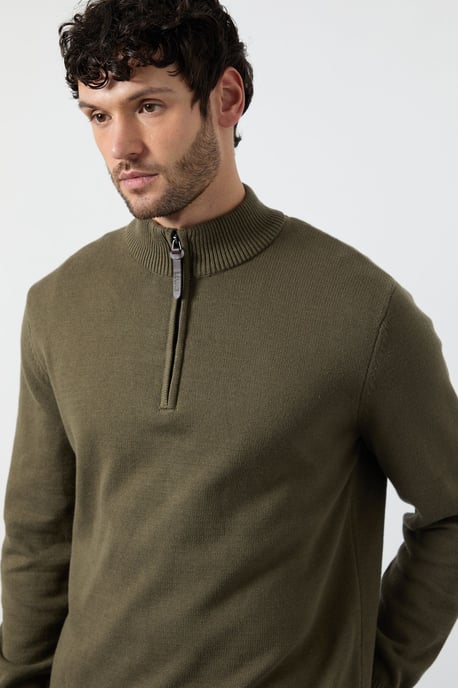 Premium Pure Cotton Half Zip Funnel Jumper - Image 4