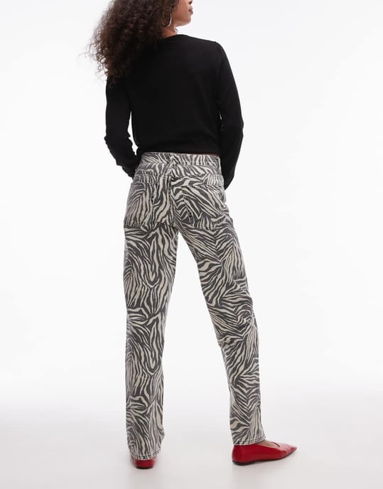 Topshop zebra raka byxor i multi - Image 2