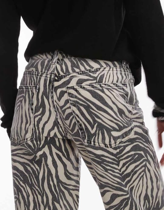 Topshop zebra raka byxor i multi - Image 4