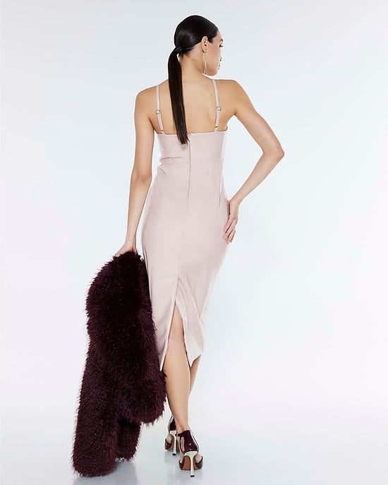 white midi feather dress RIXO Bridal Mya Feathered Midi