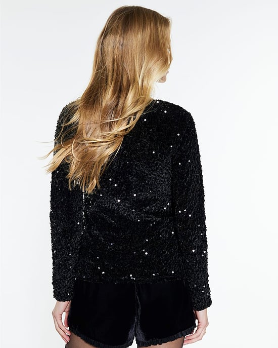 River Island Womens Top Black Velvet Long Sleeve Cut Out - Image 3